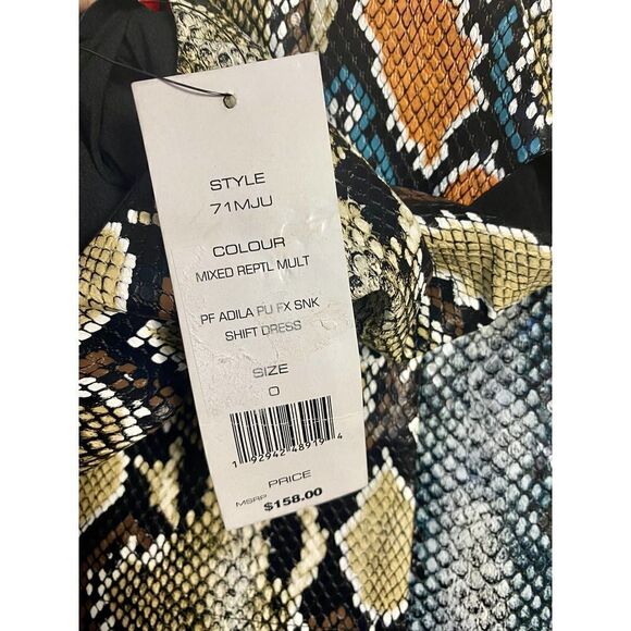 French Connection Snake print Sleeveless Shift Mini Dress Size 0 - Picture 8 of 9